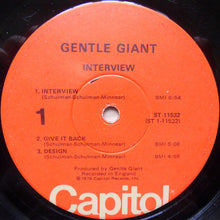 Laden Sie das Bild in den Galerie-Viewer, Gentle Giant : Interview (LP, Album, Win)
