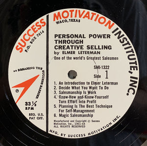 Elmer G. Leterman : Personal Power Through Creative Selling (LP, Album)