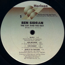 Load image into Gallery viewer, Ben Sidran : The Cat And The Hat (LP, Album)
