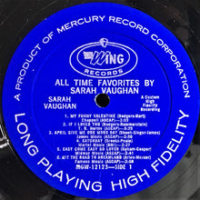 Charger l&#39;image dans la galerie, Sarah Vaughan : All Time Favorites By (LP, Album, Comp, Mono)
