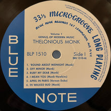 Laden Sie das Bild in den Galerie-Viewer, Thelonious Monk : Genius Of Modern Music (Volume One) (LP, Comp, Mono, RE, RM, 180)
