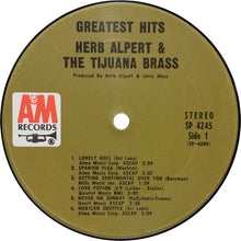Laden Sie das Bild in den Galerie-Viewer, Herb Alpert &amp; The Tijuana Brass : Greatest Hits (LP, Comp, Gat)
