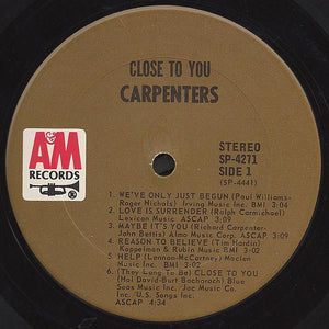 Carpenters : Close To You (LP, Album, San)