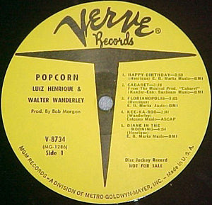 Luiz Henrique And Walter Wanderley : Popcorn (LP, Album, Mono, Promo)