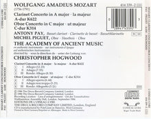 Load image into Gallery viewer, Mozart* / Antony Pay, Michel Piguet, The Academy Of Ancient Music, Christopher Hogwood : Clarinet Concerto / Oboe Concerto (CD, Album, RE, PMD)
