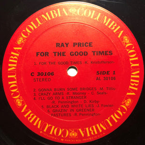 Ray Price : For The Good Times (LP, Album, Pit)
