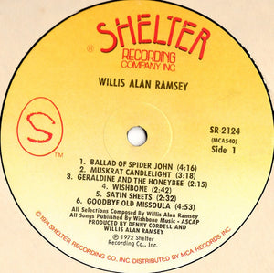 Willis Alan Ramsey : Willis Alan Ramsey (LP, Album, RE, Pin)