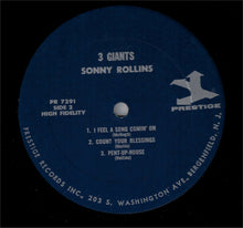 Laden Sie das Bild in den Galerie-Viewer, Sonny Rollins, Clifford Brown And Max Roach : 3 Giants! (LP, Album, Mono, RE)
