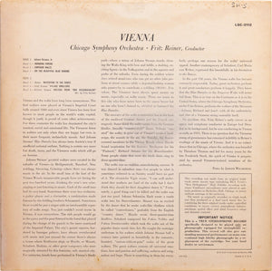 Fritz Reiner, Chicago Symphony Orchestra : Vienna (LP, Album, Roc)