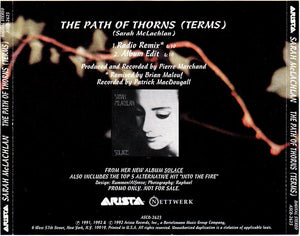 Sarah McLachlan : The Path Of Thorns (Terms) (CD, Single, Promo)