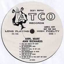 Load image into Gallery viewer, Ann Richards : Ann, Man! (LP, Album, Mono, Promo)
