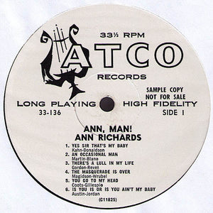 Ann Richards : Ann, Man! (LP, Album, Mono, Promo)