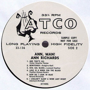 Ann Richards : Ann, Man! (LP, Album, Mono, Promo)