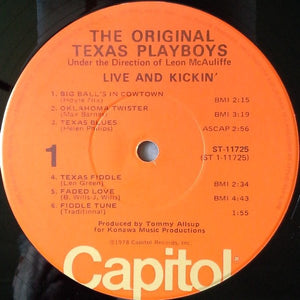 The Original Texas Playboys Under The Direction Of Leon McAuliffe : Live & Kickin' (LP)