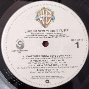 Stuff (2) : Live In New York (LP, Album, Jac)