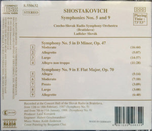 Shostakovich*, Czecho-Slovak Radio Symphony Orchestra (Bratislava)*, Ladislav Slovák : Symphonies Nos. 5 And 9 (CD)