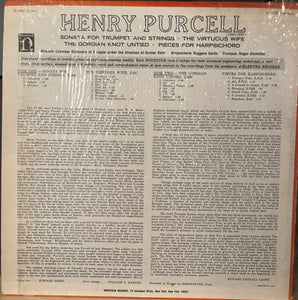 Henry Purcell, Rhenish Chamber Orchestra Of Cologne*, Gunter Kehr*, Ruggero Gerlin, Roger Delmotte : Sonata For Trumpet And Strings / The Virtuous Wife / The Gordian Knot Untied / Pieces For Harpsichord (LP, Album, RP)