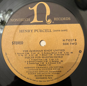 Henry Purcell, Rhenish Chamber Orchestra Of Cologne*, Gunter Kehr*, Ruggero Gerlin, Roger Delmotte : Sonata For Trumpet And Strings / The Virtuous Wife / The Gordian Knot Untied / Pieces For Harpsichord (LP, Album, RP)