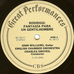 Rodrigo* / John Williams (7) ; Ormandy*, Philadelphia Orchestra* ; Groves*, English Chamber Orchestra : Concierto De Aranjuez / Fantasía Para Un Gentilhombre (LP, Comp)