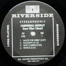 Laden Sie das Bild in den Galerie-Viewer, Cannonball Adderley With Bill Evans : Know What I Mean? (LP, Album, RE)
