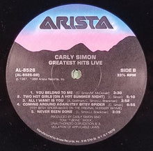 Laden Sie das Bild in den Galerie-Viewer, Carly Simon : Greatest Hits Live (LP, Album, Spe)
