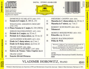 Horowitz* : Horowitz In Moscow (CD, Album)