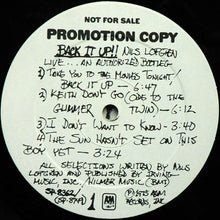 Charger l'image dans la galerie, Nils Lofgren : Back It Up!! Nils Lofgren Live An Authorized Bootleg (LP, Ltd, Promo, Mon)
