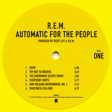 Laden Sie das Bild in den Galerie-Viewer, R.E.M. : Automatic For The People (LP, Album, Ltd, RE, RM, RP, Yel)
