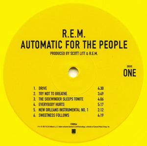 R.E.M. : Automatic For The People (LP, Album, Ltd, RE, RM, RP, Yel)