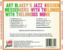 Load image into Gallery viewer, Art Blakey &amp; The Jazz Messengers With Thelonious Monk : Art Blakey's Jazz Messengers With Thelonious Monk (CD, Album, RE, SRC)
