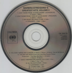 Barbra Streisand : Barbra Streisand's Greatest Hits - Volume 2 (CD, Comp, RE)