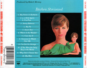 Barbra Streisand : My Name Is Barbra (CD, Album, RE)