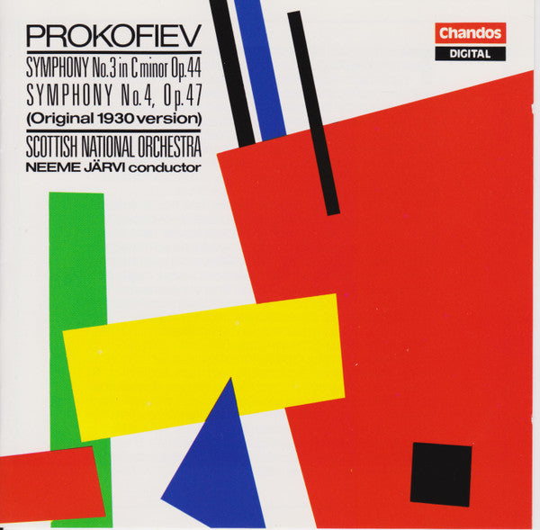 Prokofiev*, Scottish National Orchestra*, Neeme Järvi, Edwin Paling : Symphony No.3 In C Minor Op. 44 / Symphony No.4, in C Major Op.47 (Original 1930 Version) (CD, Album)