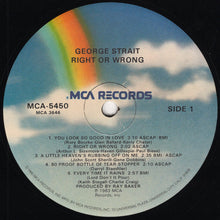 Charger l&#39;image dans la galerie, George Strait : Right Or Wrong (LP, Album, Glo)
