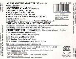 Vivaldi*, Marcello*, Kirkby*, Shanks*, Copley*, The Academy Of Ancient Music, Christopher Hogwood : Concerto 'Per Flautino' / 2 Cantatas / Trio Sonata 'La Folia' / Oboe Concerto (CD, Comp)