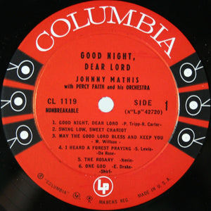 Johnny Mathis : Good Night, Dear Lord (LP, Album, Mono)