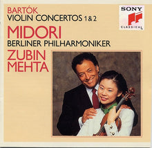 Load image into Gallery viewer, Bartók*, Midori*, Berliner Philharmoniker, Zubin Mehta : Violin Concertos 1 &amp; 2 (CD, Album)
