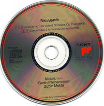 Load image into Gallery viewer, Bartók*, Midori*, Berliner Philharmoniker, Zubin Mehta : Violin Concertos 1 &amp; 2 (CD, Album)
