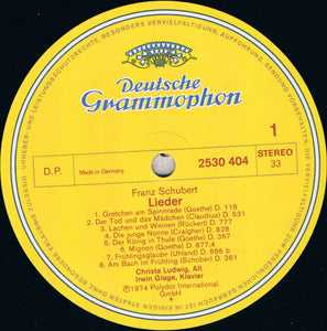Schubert*, Christa Ludwig, Irwin Gage : Schubert-Lieder (LP, Album)