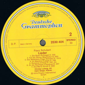 Schubert*, Christa Ludwig, Irwin Gage : Schubert-Lieder (LP, Album)