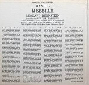 Handel*, Leonard Bernstein, The New York Philharmonic*, The Westminster Choir* : Messiah (2xLP, Gat)