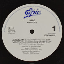 Laden Sie das Bild in den Galerie-Viewer, Sade : Promise (LP, Album, RE, RM, Hal)
