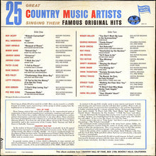 Load image into Gallery viewer, Various : Famous Original Hits By 25 Great Country Music Artists (LP, Album, Comp, Mono)
