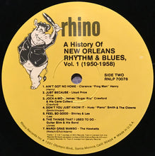 Laden Sie das Bild in den Galerie-Viewer, Various : A History Of New Orleans Rhythm &amp; Blues  Volume 1 (1950-1958) (LP, Comp)
