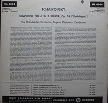 Laden Sie das Bild in den Galerie-Viewer, The Philadelphia Orchestra, Eugene Ormandy - Tchaikovsky* : Symphony No. 6 In B Minor (&quot;Pathétique&quot;) (LP, Mono, RE)
