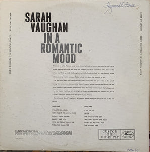 Sarah Vaughan : Sarah Vaughan In A Romantic Mood (LP, Mono)