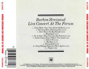 Barbra Streisand : Live Concert At The Forum (CD, Album, RE, RM)