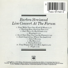 Load image into Gallery viewer, Barbra Streisand : Live Concert At The Forum (CD, Album, RE, RM)
