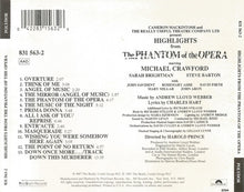 Load image into Gallery viewer, Andrew Lloyd Webber, Michael Crawford, Sarah Brightman, Steve Barton : Highlights From The Phantom Of The Opera (The Original Cast Recording) (CD, Album)
