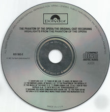 Load image into Gallery viewer, Andrew Lloyd Webber, Michael Crawford, Sarah Brightman, Steve Barton : Highlights From The Phantom Of The Opera (The Original Cast Recording) (CD, Album)
